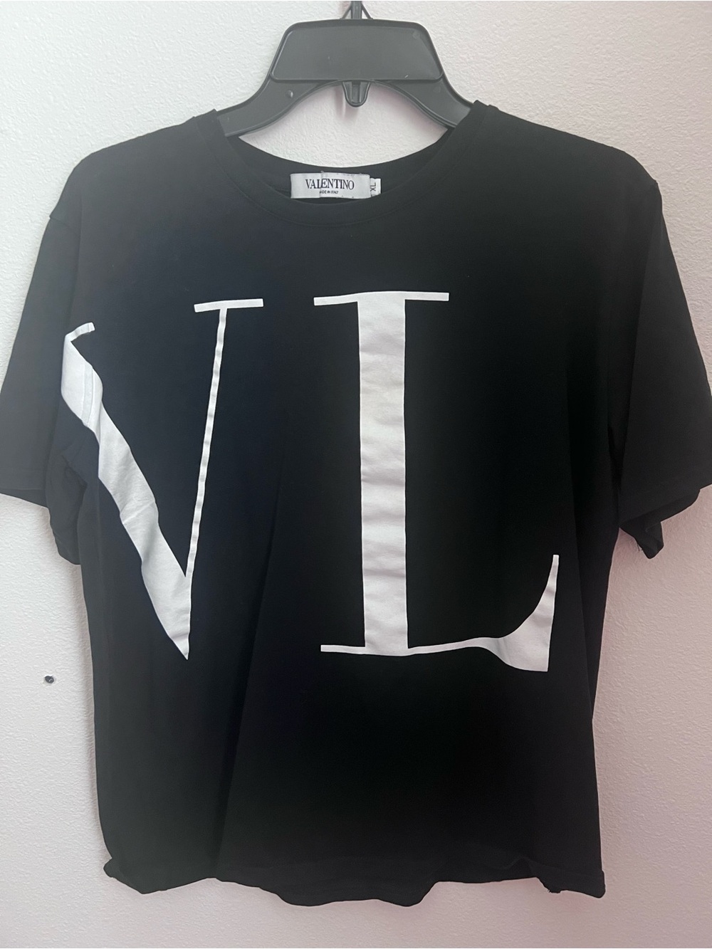Valentino Black Tee with White VL Logo